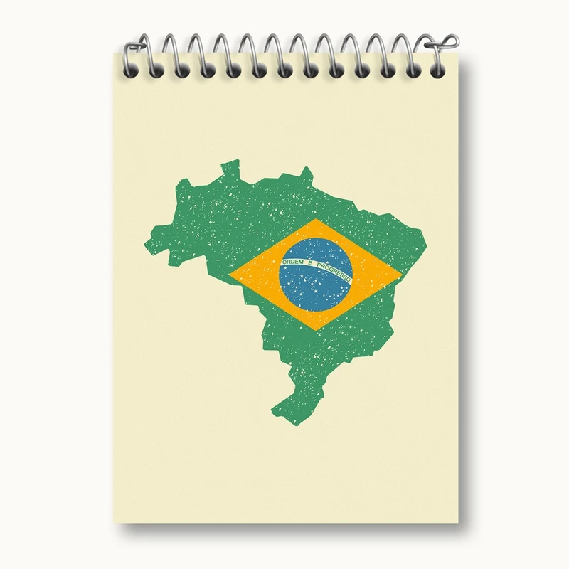 دفتر یادداشت 50 برگ خندالو مدل پرچم برزیل کد 20684