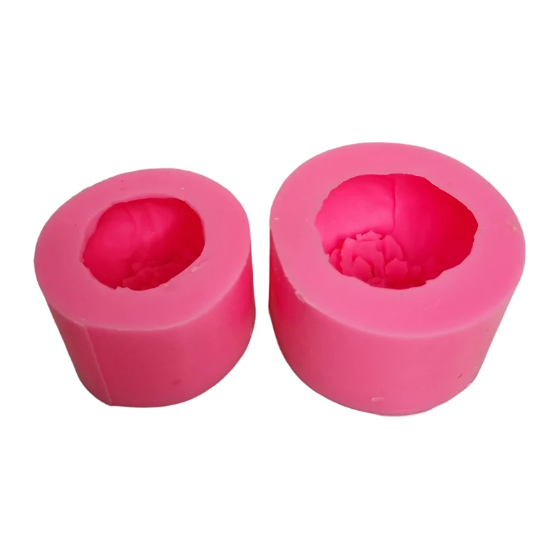 قالب شمع مدل گل رز پیونی مجموعه دو عددی