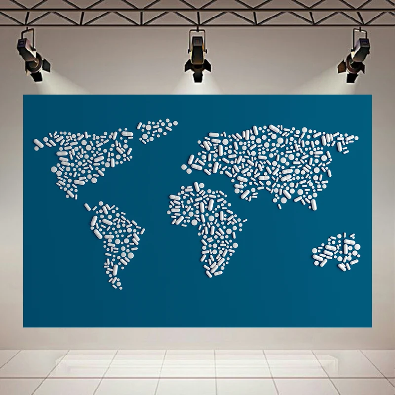 پوستر طرح مخمل دارو مدل نقشه جهانی سلامت کد AR303973