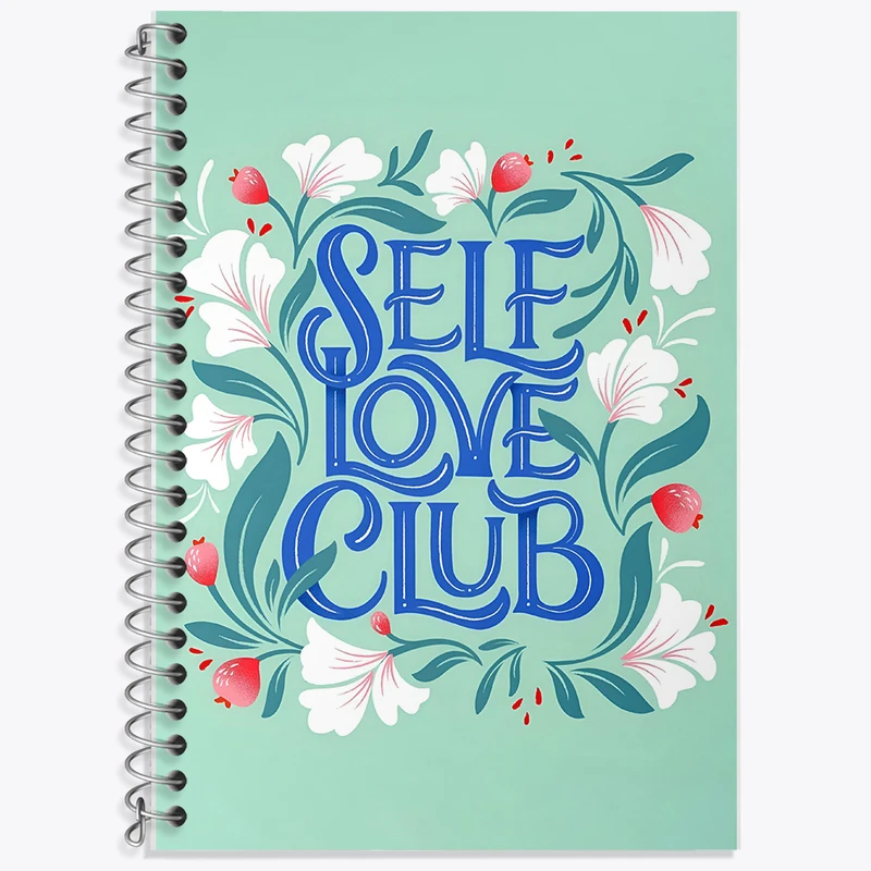 دفتر زبان 50 برگ خندالو مدل دو خط طرح Self Love Club کد F7434