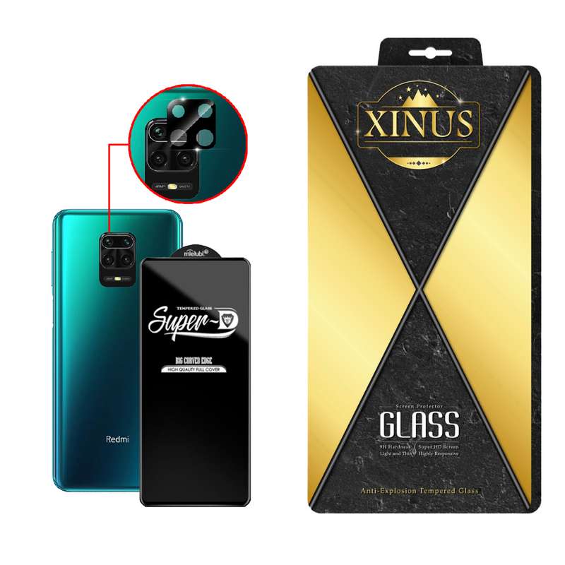 محافظ لنز دوربین ژینوس مدل 2SFA مناسب برای گوشی موبایل شیائومی Redmi Note 9S به همراه محافظ صفحه نمایش