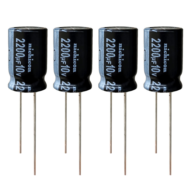خازن الکترولیت 2200 میکروفاراد 10 ولت نیچیکون مدل SK-220010 بسته 4 عددی