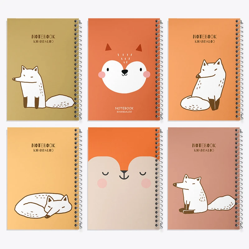 دفتر نقاشی 50 برگ خندالو طرح روباه بامزه کد 212 مجموعه 6 عددی