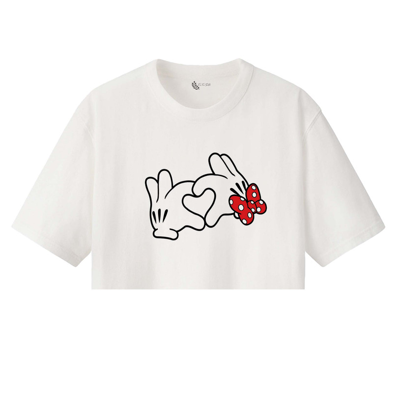 کراپ‌تاپ آستین کوتاه زنانه مدل قلب