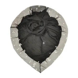 روسری زنانه مدل وال اسلپ حاشیه تور شکوفه مجلسی