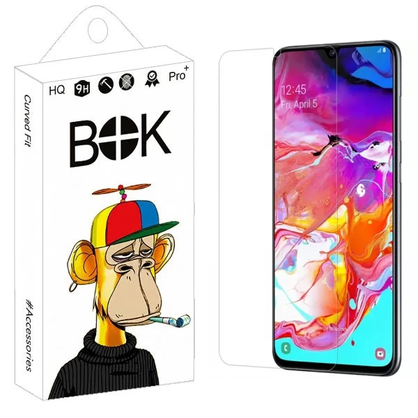 محافظ صفحه نمایش شیشه ای بوک مدل Transparent مناسب برای گوشی موبایل سامسونگ Galaxy A70 / A70s / A20s