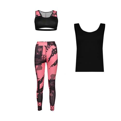ست 3 تکه لباس ورزشی زنانه مدل حروف انگلیسی کد Mhr-18