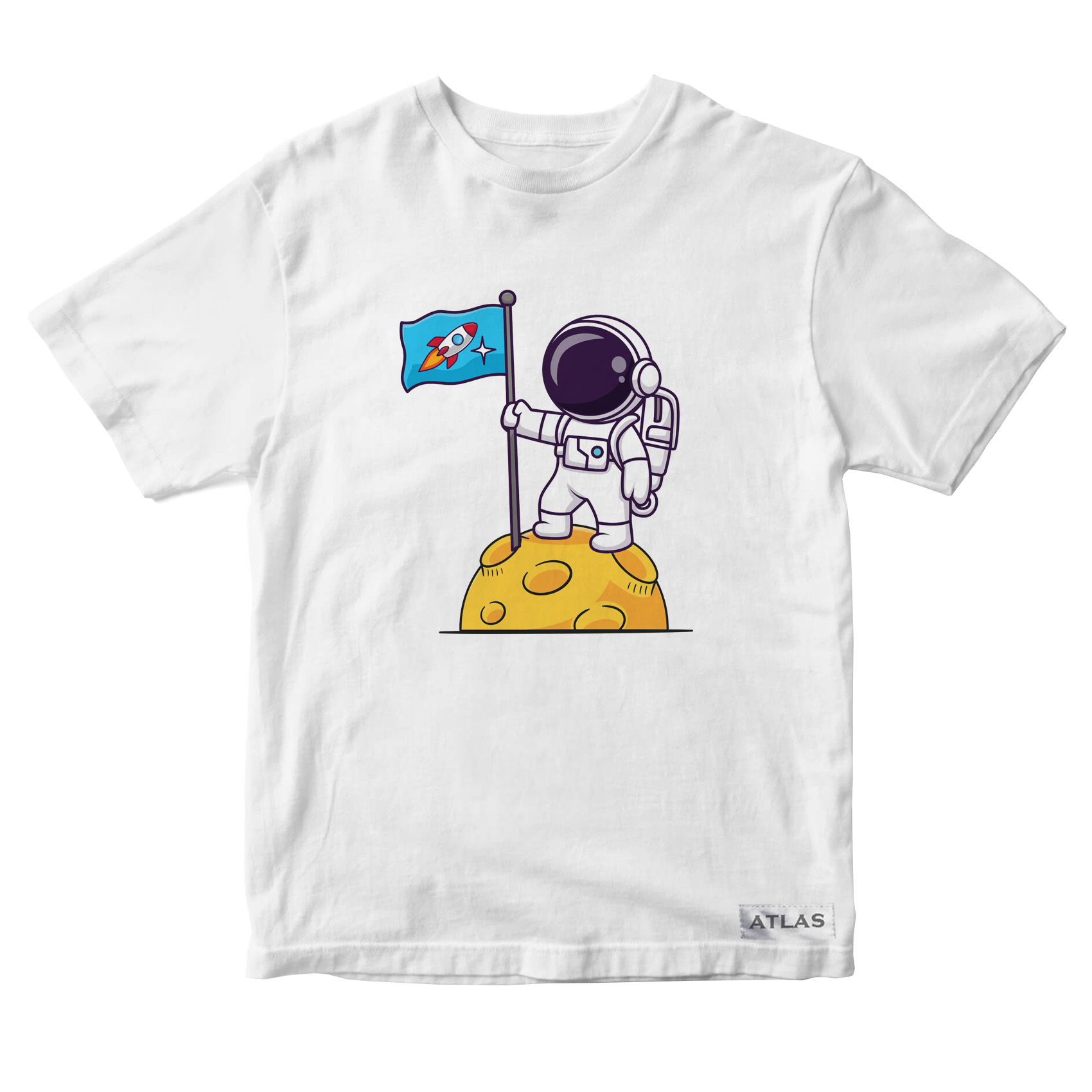 تی شرت آستین کوتاه پسرانه مدل فضانورد کد SH002 رنگ سفید