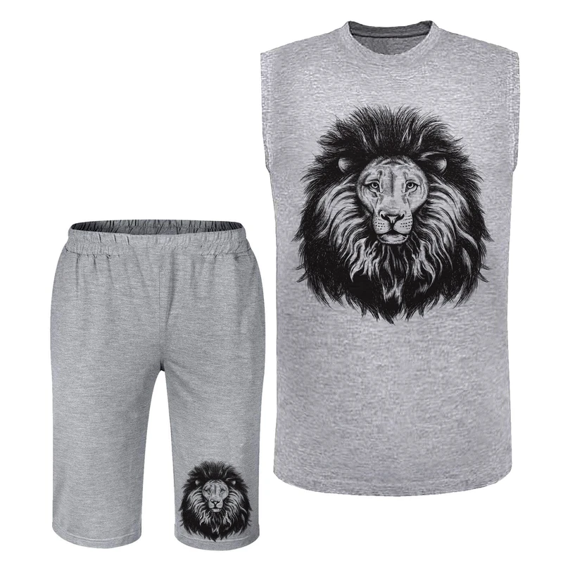 ست تاپ و شلوارک مردانه مدل شیر کد N434