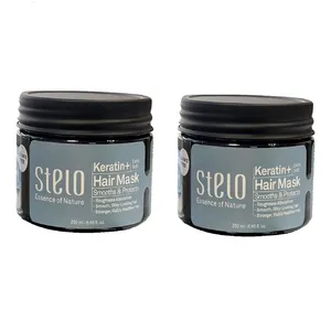 ماسک مو ترمیم کننده استلو مدل کراتین مناسب انواع مو حجم 300 میلی لیتر بسته 2 عددی