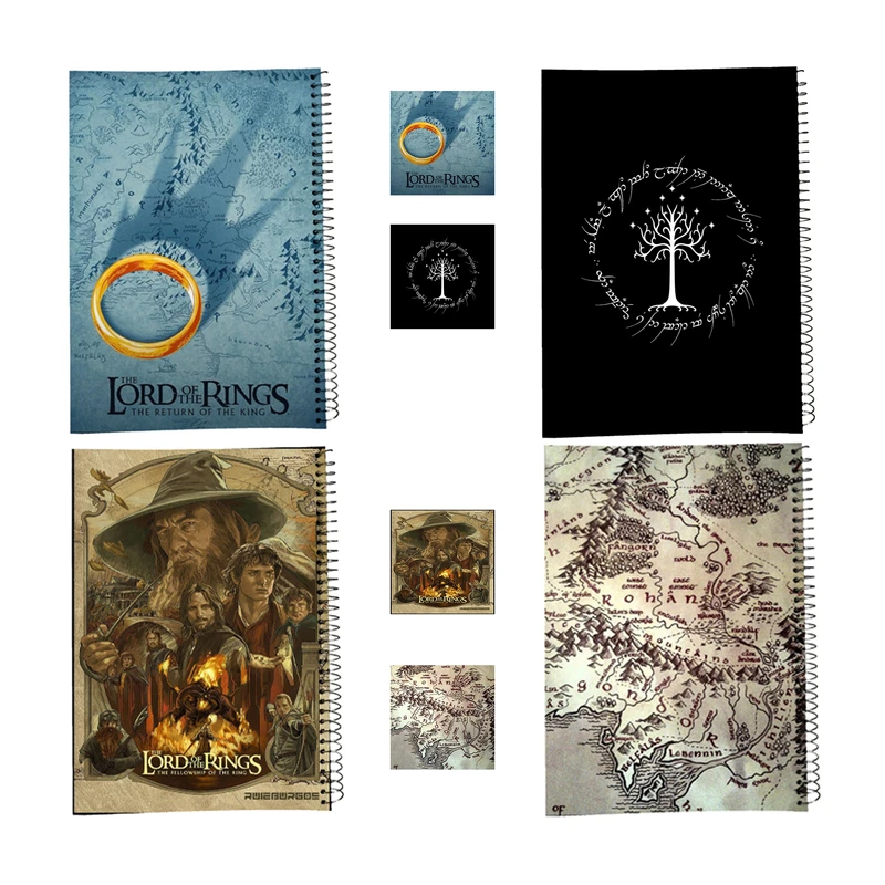 دفتر مشق 100 برگ طرح ارباب حلقه‌ها کد The Lord of the Rings2 به همراه برچسب مجموعه 8 عددی