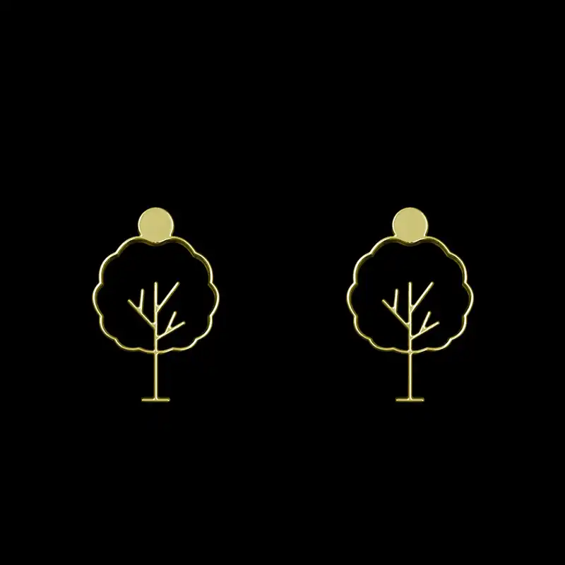 گوشواره طلا 18 عیار زنانه مدوپد مدل درخت کد GA1-15812