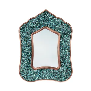 آینه مسی فیروزه‌کوبی مدل کمر باریک کد 20