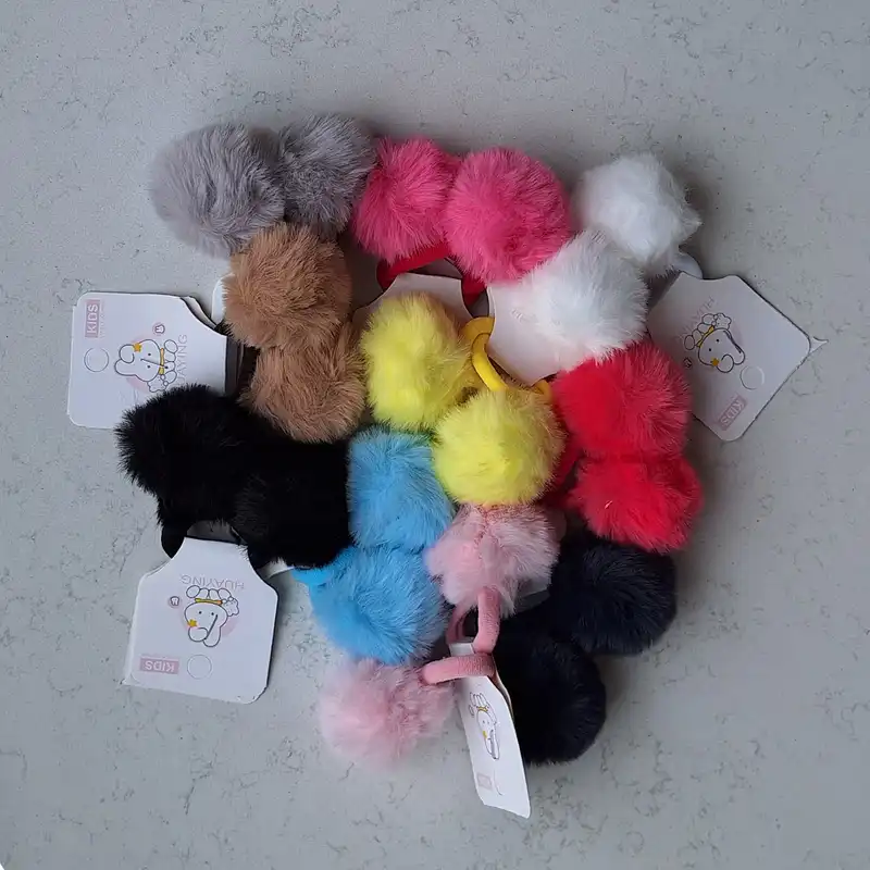 کش مو زنانه مدل توپی خز دار کد ba4021 بسته دو عددی