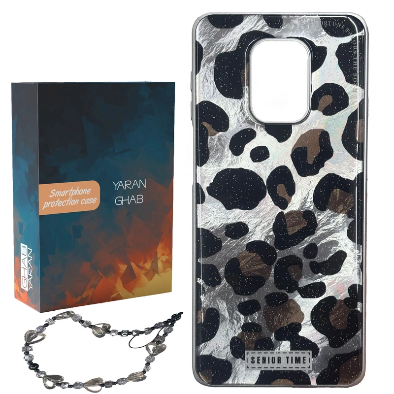 کاور قاب یاران مدل پلنگی مناسب برای گوشی موبایل شیائومی Redmi Note 9S / Redmi Note 9 Pro / Redmi Note 9 Pro Max به همراه بنداویز