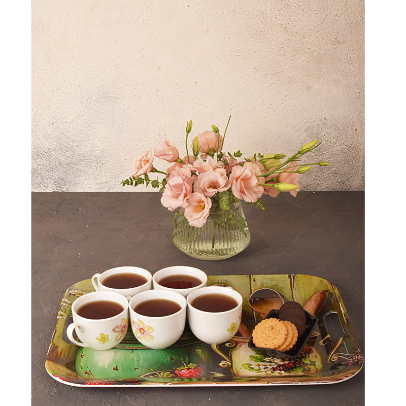 سینی مهروز مدل 20052 طرح توت فرنگی