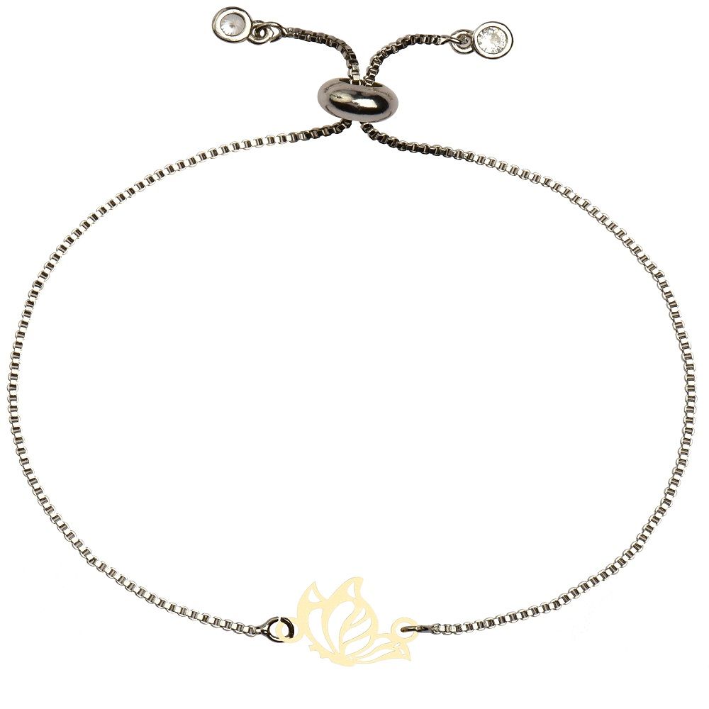 دستبند طلا 18 عیار زنانه کرابو طرح پروانه مدل kr10068 -  - 2