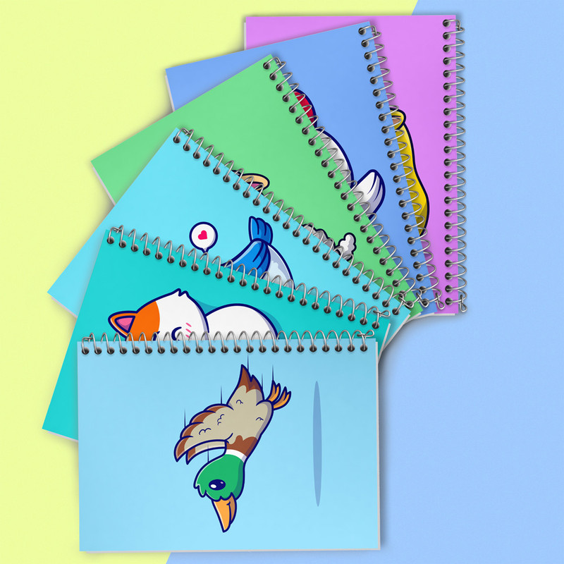 دفتر نقاشی 50 برگ خندالو طرح حیوانات بامزه کد 423 مجموعه 6 عددی