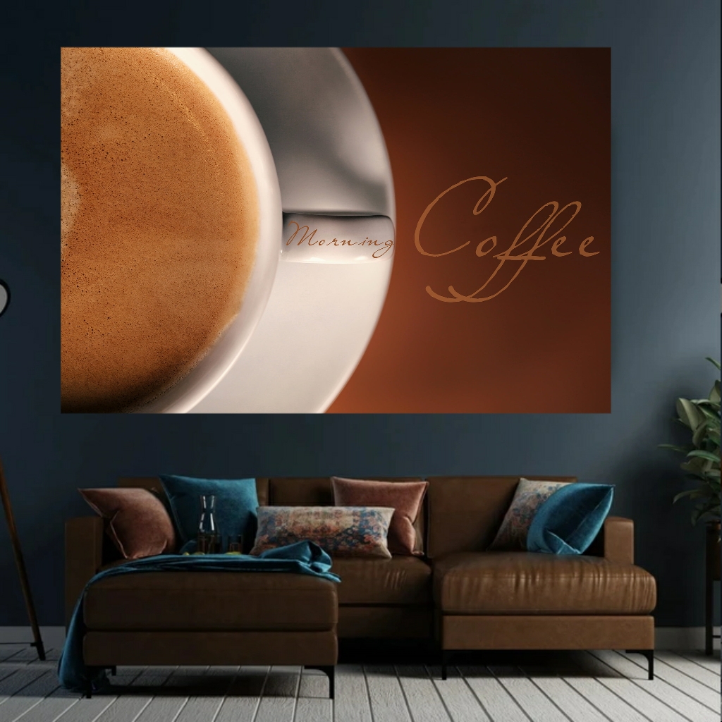 پوستر پارجه ای طرح فنجان قهوه مدل morning کد PP1480