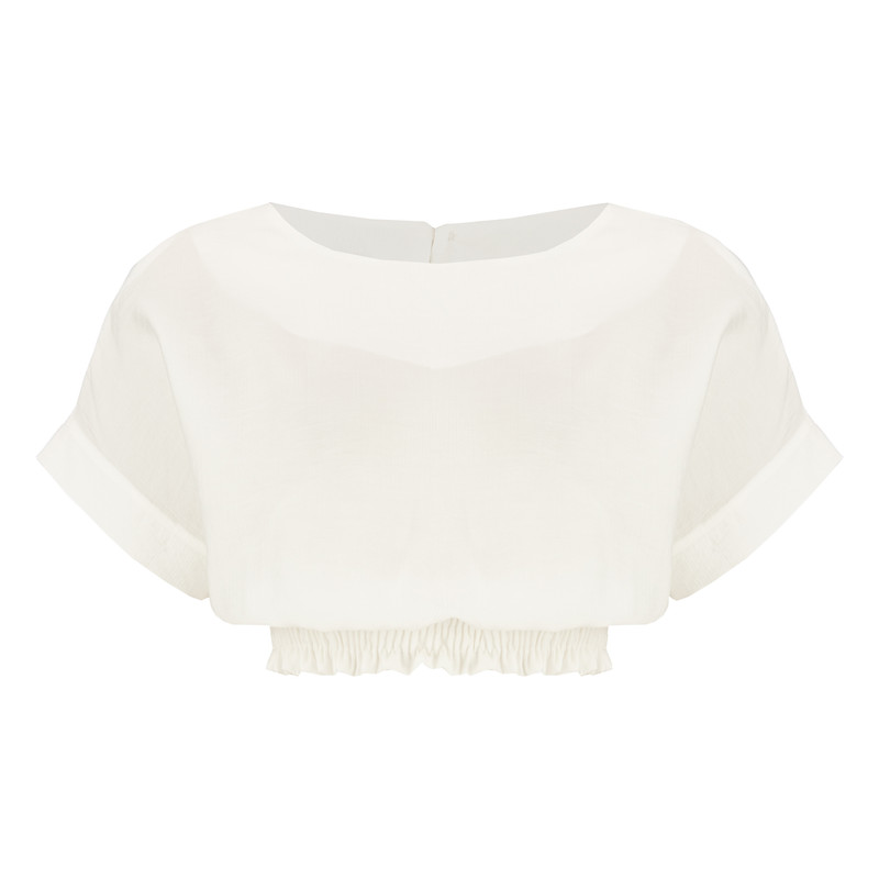 بلوز آستین کوتاه زنانه سرژه مدل 204592 رنگ سفید