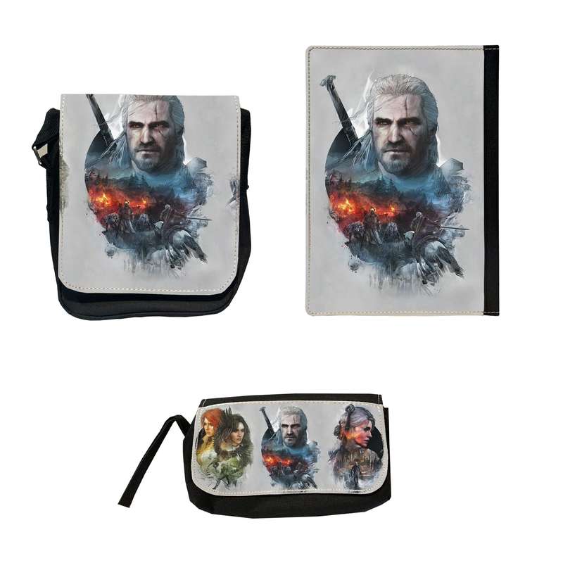 کلاسور مدل THE WITCHER به همراه کیف پاسپورتی و جامدادی