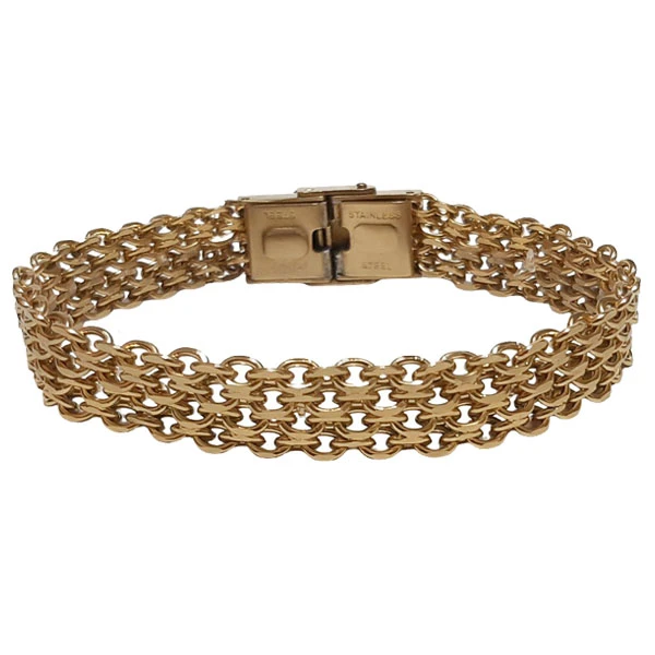 دستبند مردانه مدل زنجیر دو ردیف استیل