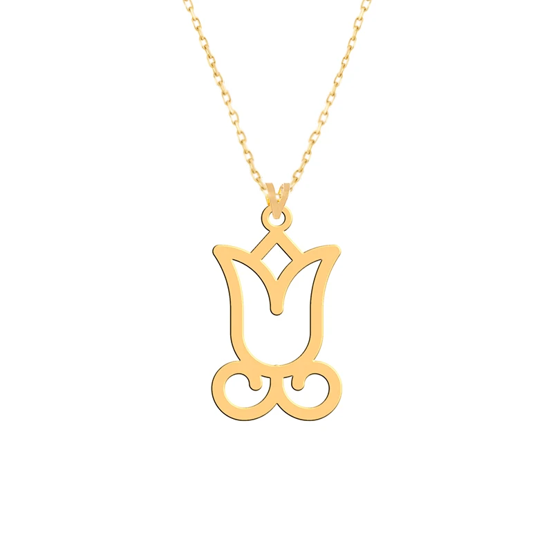 گردنبند طلا 18 عیار زنانه فرشته مدل اسلیمی WNLZ-000015