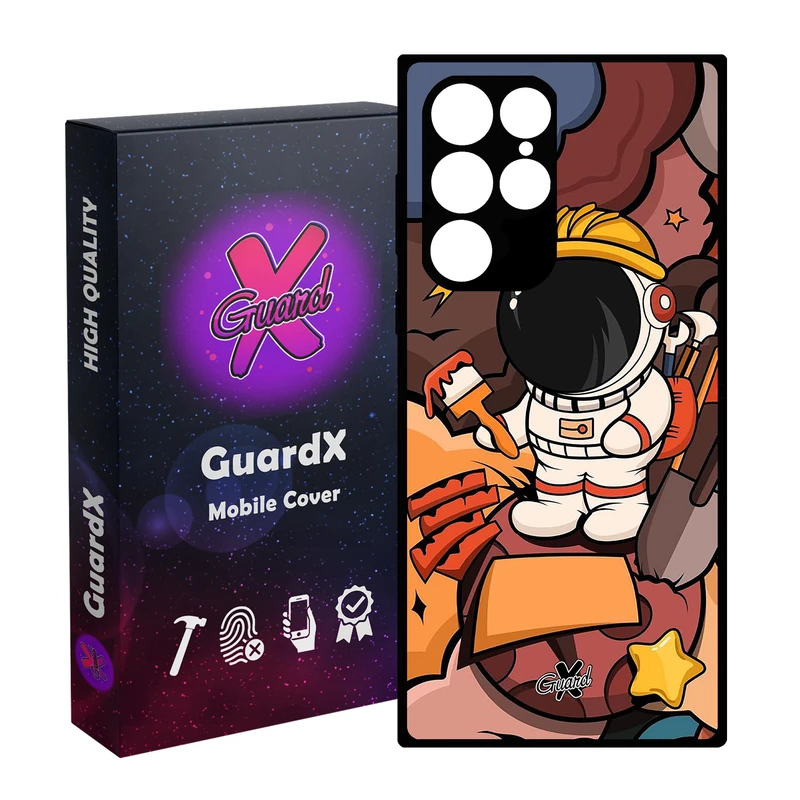 کاور گارد ایکس طرح فضانورد مدل Glass10394 مناسب برای گوشی موبایل سامسونگ Galaxy S23 Ultra