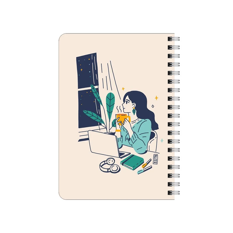 دفترچه یادداشت بامبیلیپ مدل چوبی طرح چای و منظره شبانه کد 3899444