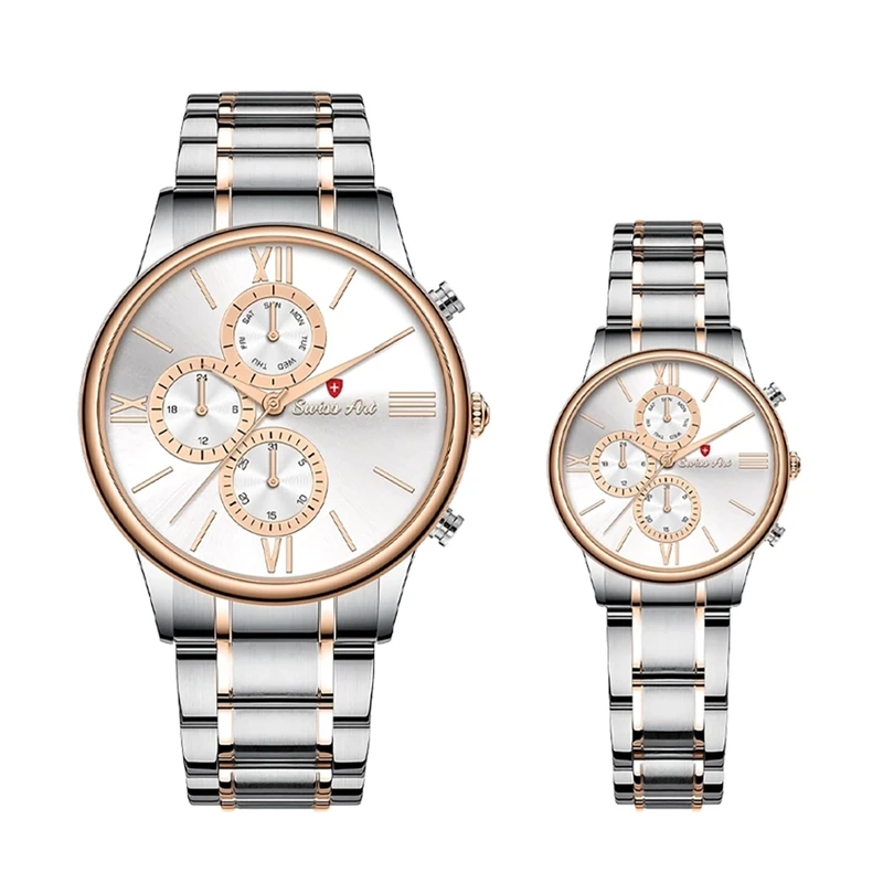 ست ساعت مچی عقربه‌ای کوارتز زنانه و مردانه سوئیس آرت مدل 920115-116SR1600