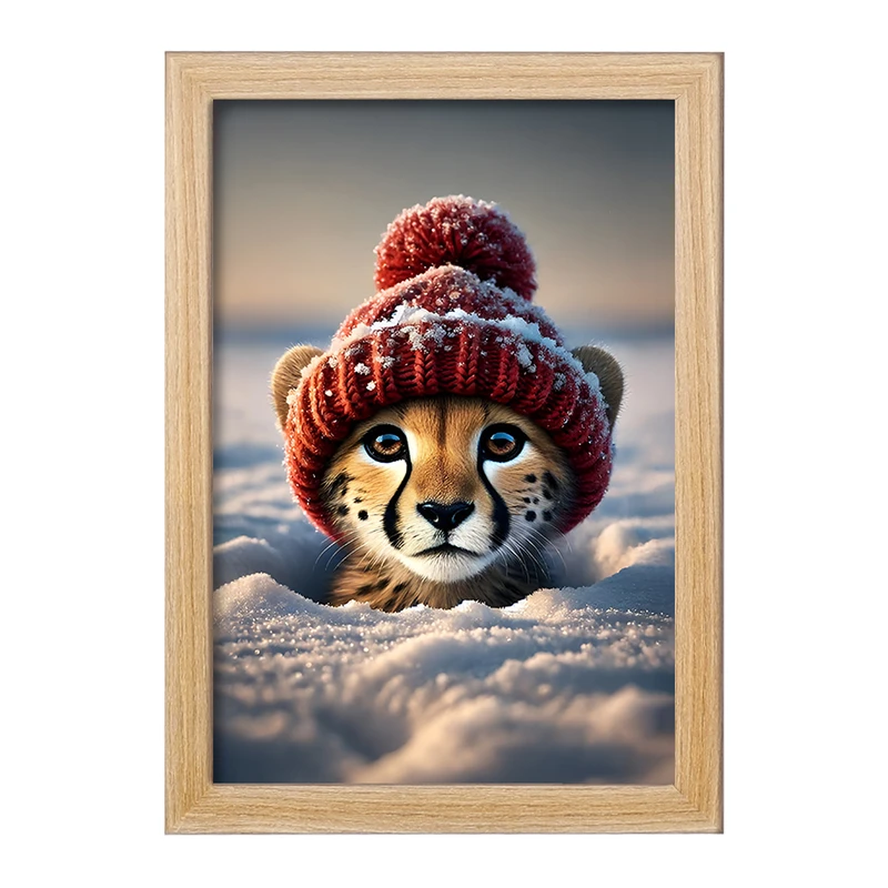 تابلو خندالو مدل یوزپلنگ بامزه کد F11531