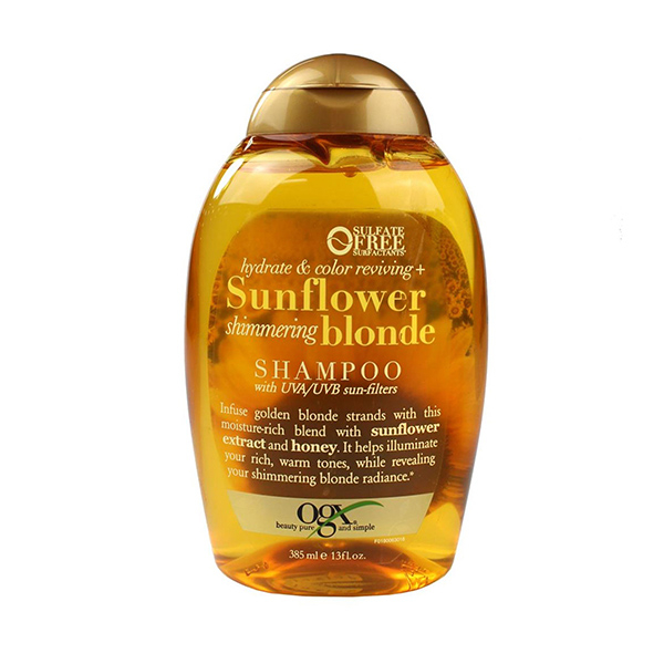 شامپو مو او جی ایکس مدل Sunflower Shimmering Blonde حجم 385 میلی لیتر