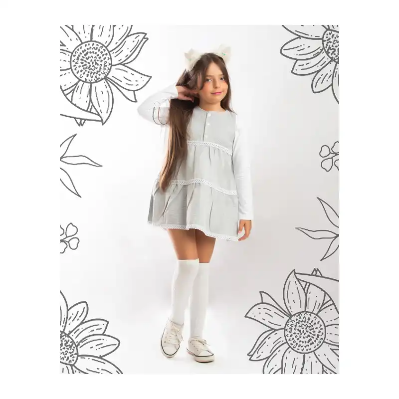 ست بادی و سارافون نوزادی آدمک مدل چیندار کد 127100 رنگ فیروزه ای