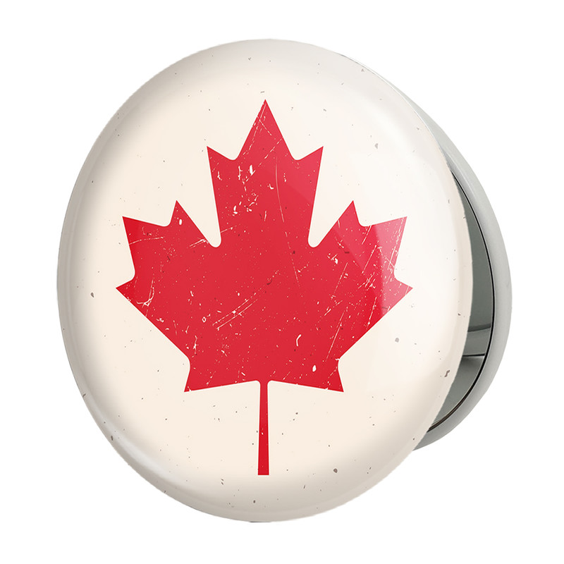 آینه جیبی خندالو طرح پرچم کانادا مدل تاشو کد 20608 
