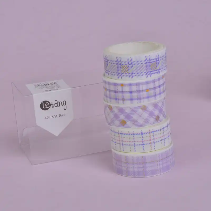 چسب نواری لتنگ مدل واشی مدل فانتزی عرض 1.50سانتی متر بسته 5 عددی