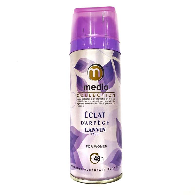 اسپری بدن زنانه مدیا مدل اکلت حجم 200 میلی لیتر اسپری بدن زنانه مدیا مدل اکلت حجم 200 میلی لیتر