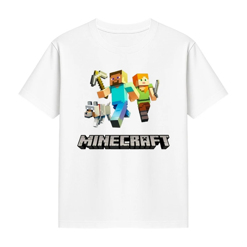 تی‌شرت آستین کوتاه دخترانه مدل ماینکرفت کد p4 