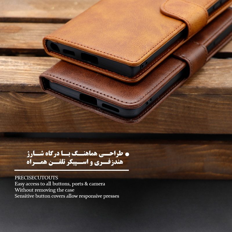 کیف کلاسوری گرین گارد مدل چرمی مگنتی کد Blue-B01 مناسب برای گوشی موبایل شیائومی Redmi 13C / Poco C65