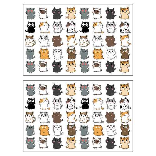 برچسب لنز ناخن طرح گربه کد M2T214 بسته 2 عددی