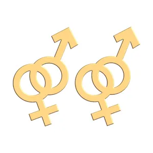 گوشواره طلا 18 عیار زنانه فرشته مدل زن و مرد WEL-000171