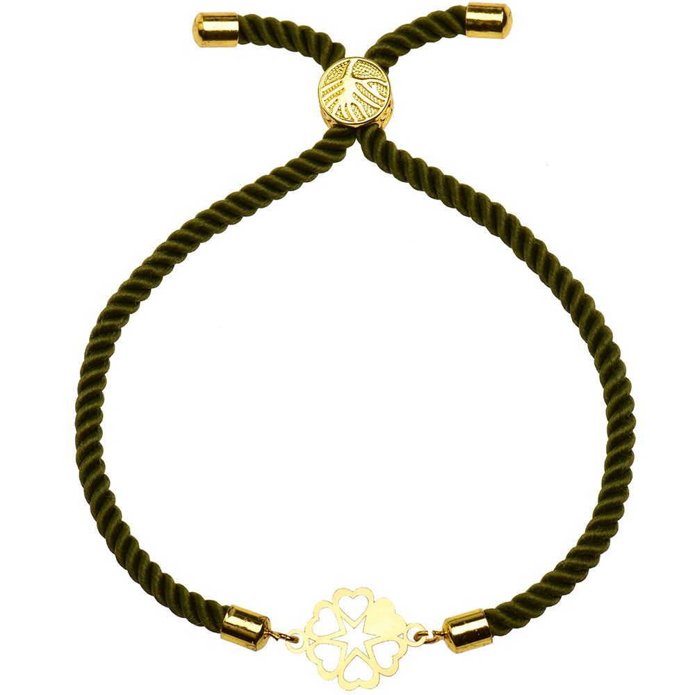 دستبند طلا 18 عیار زنانه کرابو طرح گل و قلب مدل Kr1593 -  - 1