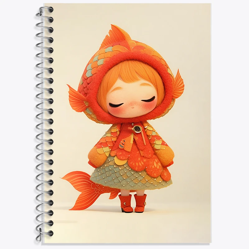 دفتر زبان 50 برگ خندالو مدل سه خط طرح دخترانه کیوت کد F5159