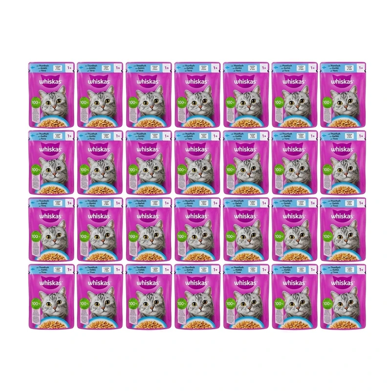 پوچ گربه بالغ ویسکاس مدل JELLY با طعم ماهی تن وزن 85 گرم بسته 28 عددی