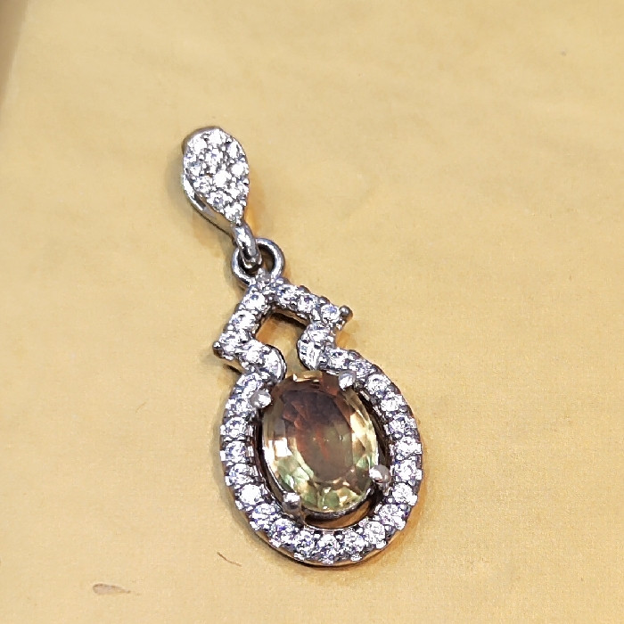 آویز گردنبند نقره زنانه مدل الکساندریت کد 6500