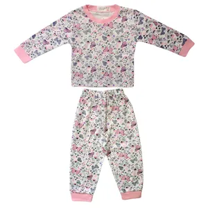 ست تی شرت و شلوار دخترانه مدل گل و پروانه