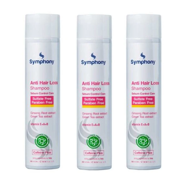 شامپو تقویت کننده و ضد ریزش مو سیمفونی مدل 00 مناسب برای مو نازک حجم 300 میلی لیتر مجموعه 3 عددی