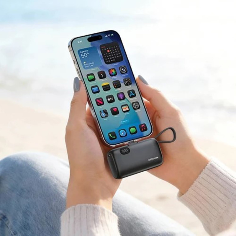 پاوربانک گرین لاین مدل Pocket Volt ظرفیت 10000 میلی‌آمپرساعت به همراه کابل USB-C