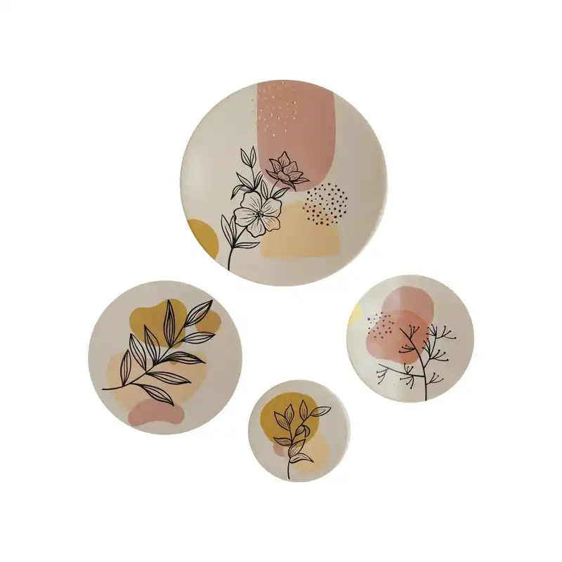 بشقاب دیوارکوب سفالی طرح مدرن کد 55 مجموعه 4 عددی