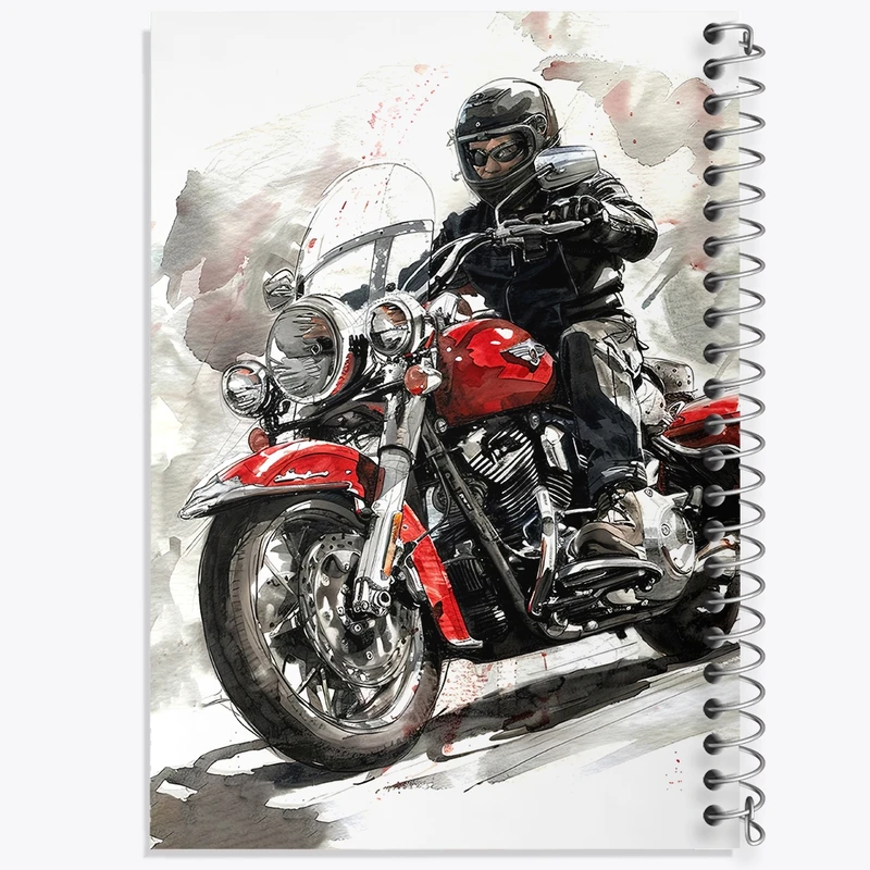 دفتر ژورنال نویسی 50 برگ خندالو مدل نقطه ای طرح موتور سیکلت (Motorcycle) کد F793