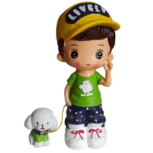 مجسمه لیلپار طرح پسرک و سگ وفادار مدل KMN-0811